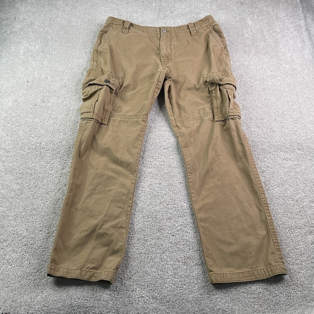 Old Navy‎ Pants Mens  34x30 Tan Brown Khaki Cargo Utility Flap Pockets Skater